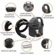 Mini aspirateur de cendres - 600w- 4l - avec tuyau flexible 0,3 m (TCA90041)