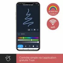 Tuya led - 7.5 m - 75 lampes multicolore - c&agrave;ble transparant - smart (V-TUYA-7.5-RGB)