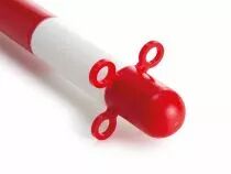 Poteau en plastique rouge/blanc sans base (1191-P90)
