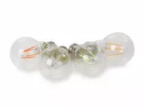 Jeu d'ampoules &agrave; filament led - a60 - verre clair - 4 pcs - rouge - vert - bleu - orange (HQPL22030)