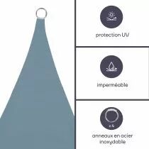 Voile solaire - carr&eacute; - 3.6 x 3.6 m - couleur : gris ardoise clair (GSS4360BG)