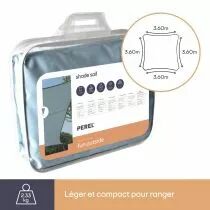 Voile solaire - carr&eacute; - 3.6 x 3.6 m - couleur : gris ardoise clair (GSS4360BG)