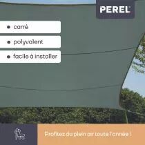 Voile solaire - carr&eacute; - 3.6 x 3.6 m - couleur : gris vert (GSS4360GG)