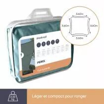 Voile solaire - carr&eacute; - 3.6 x 3.6 m - couleur : gris vert (GSS4360GG)