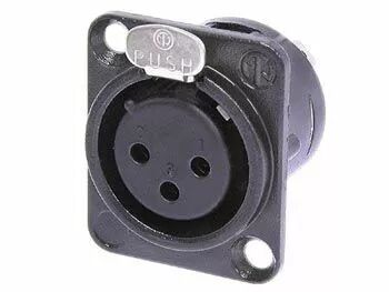 Neutrik - embase xlr, 3 points femelle, dore, noir, type d (NC3FD-LX-B)