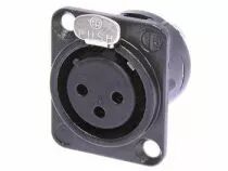 Neutrik - embase xlr, 3 points femelle, dore, noir, type d (NC3FD-LX-B)