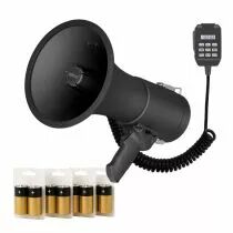 Ensemble (mp66s+ lr14*4) avec m&eacute;gaphone puissant de 50 w avec sir&egrave;ne et 8 piles alcalines c de 1,5 v (MP66SSET)