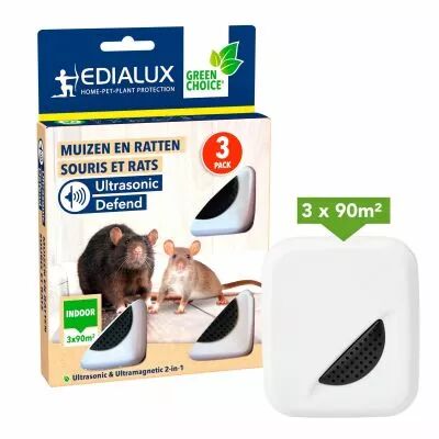 Ultrasonic defend - souris et rats, max. 90m�, 3 pcs (EDX-1112000103)