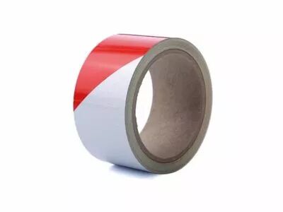 Adh�sif r�fl�chissant 5cm x 10m - rouge/blanc (PT-RF5X10RW)
