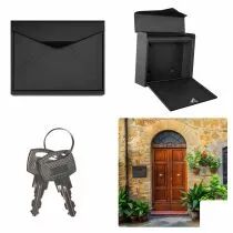 Bo&icirc;te aux lettres - verona - noir terne - 38 x 29 x 11,5 cm (BG10005)