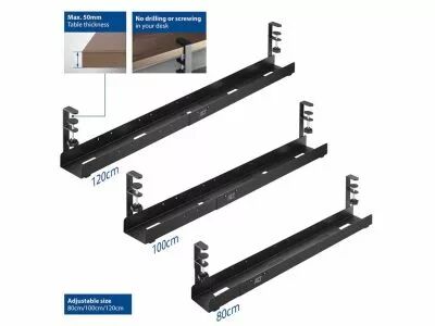 Bac de gestion des c�bles extensible sous le bureau avec fixation par pince (ACTAC8376)