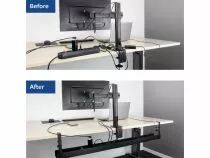 Bac de gestion des c&acirc;bles extensible sous le bureau avec fixation par pince (ACTAC8376)