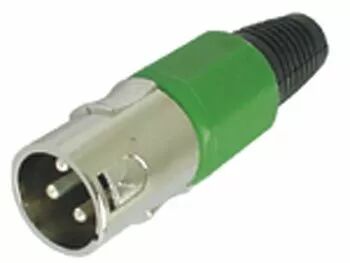 Connecteur xlr m�le 3 broches - nickel - vert (CA101G)