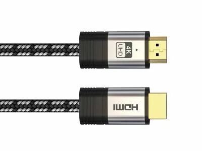 C�ble hdmi 2.0 tress� en coton avec connecteur plaqu� or - vid�o 4k - 5 m�tres (HQMHDMI120)