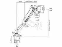 Bureau bras de moniteur avec ressort &agrave; gaz, 1 &eacute;cran (ACTAC8311)