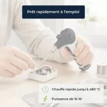 Fer &agrave; souder rechargeable haute puissance avec t&ecirc;te pivotante 16 w (VTSUSB7)