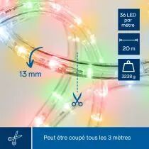 Flexible lumineux &agrave; led - 2 canaux - multicolore + contr&ocirc;leur (20 m) (HQRL09011)
