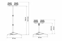 Projecteur de travail led sur tr&eacute;pied double - 100 w - 11000 lm - 4000 k (LEDRX08052)