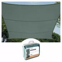 Voile solaire - carr&eacute; - 5 x 5 m - couleur : gris vert (GSS4500GG)
