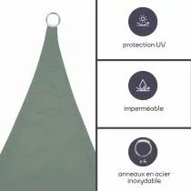 Voile solaire - carr&eacute; - 5 x 5 m - couleur : gris vert (GSS4500GG)