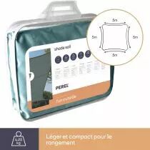 Voile solaire - carr&eacute; - 5 x 5 m - couleur : gris vert (GSS4500GG)