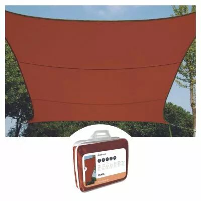 Voile solaire - carr� - 5 x 5 m - couleur : terracotta (GSS4500TR)