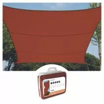 Voile solaire - carr&eacute; - 5 x 5 m - couleur : terracotta (GSS4500TR)