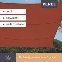 Voile solaire - carr&eacute; - 5 x 5 m - couleur : terracotta (GSS4500TR)