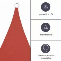 Voile solaire - carr&eacute; - 5 x 5 m - couleur : terracotta (GSS4500TR)