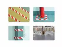 Ruban de marquage en pvc 5cm x 33m - rouge/blanc (PT-MA5X33RW)