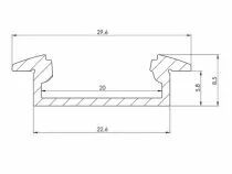 Recessed slimline 8 mm - profil&eacute; en aluminium pour ruban led - &agrave; encastrer - aluminium anodis&eacute; - argent - 2 m (AL-RSLW8-2)
