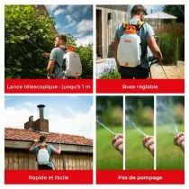 Pulv&eacute;risateur &agrave; dos avec batterie rechargeable - 12 l (DTB10003)