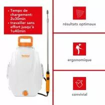 Pulv&eacute;risateur &agrave; dos avec batterie rechargeable - 12 l (DTB10003)