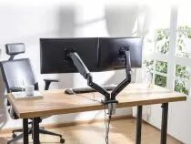 Bureau bras de moniteur avec ressort &agrave; gaz, 2 &eacute;crans (ACTAC8312)