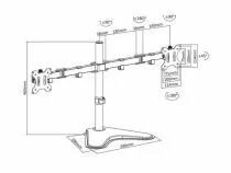 Support de bureau pour moniteur, 2 &eacute;crans jusqu'&agrave; 32 , vesa (ACTAC8320)