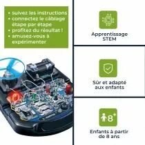 Kit de projets &eacute;lectroniques - 19 exp&eacute;riences - led, ventilateur et son (KNS110)