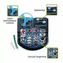 Kit de projets &eacute;lectroniques - 19 exp&eacute;riences - led, ventilateur et son (KNS110)