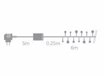 Aura led - 6 m - 90 boules - blanc - c&acirc;ble transparent - modulateur - 24 v (V-AUR-06-A-24V-CW-TW)