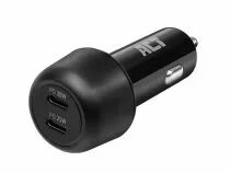 Chargeur de voiture usb, 2 x usb-c, fonction power delivery, 45w, 3a, noir (ACTAC2200)