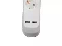 Multiprise 5 prises avec interrupteur - 2 ports usb - c&acirc;ble de 1,5 m - mise &agrave; la terre (EB5CGUSB-G)