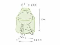 Housse pour barbecue ext&eacute;rieur jusqu'&agrave; &oslash; 80 cm (BBCW80)