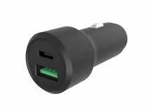 Chargeur usb pour voiture - bo&icirc;tier en aluminium - 2 sorties - usb-a & usb-c - 38w (PSS6EUSB53)