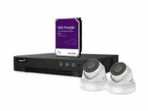 Kit vid&eacute;osurveillance ip - enregistreur nvr 4 canaux - 2 x cam&eacute;ra d&ocirc;me ip blanche - 1 to hd - c&acirc;bles (CCTVPROM20W)