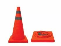 C&ocirc;ne r&eacute;fl&eacute;chissant pliable orange/gris - 45 cm (1190-45FB)