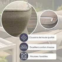 Ensemble de salon - tout-en-un - blanc + gris (TS-W-GREY)
