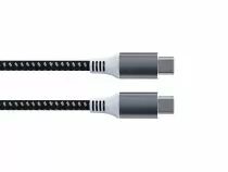 C&acirc;ble usb - usb 2.0 c &agrave; c 60w, 480mbps, magn&eacute;tique, nickel&eacute;, c&acirc;ble tress&eacute; en coton - 1 m&egrave;tre (HQMUSB210)