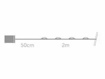 Microlight led - 2 m - 40 lampes multicolores - fil argent&eacute; - piles non fournies (MC-LED-2-40-MC)