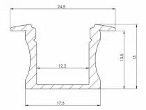 Profil&eacute; led encastr&eacute; slimline 15 mm, anodis&eacute; en argent, en aluminium - 3 m&egrave;tres (AL-RSL15-3)