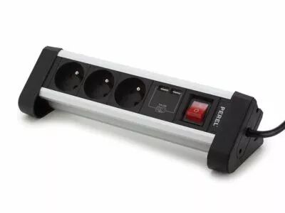 Multiprise de table - 3 prises - 2 ports usb - 2.4 a - terre fran�aise (EBP03DSUN1)