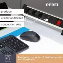 Multiprise de table - 3 prises - 2 ports usb - 2.4 a - terre allemande (EBP03DSUN1-G)